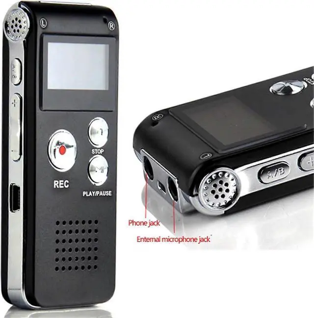 Alt view image 2 of 5 - Ecocleanpath 8GB 650HR Digital Voice Recorder & MP3 Player - Rechargeable, Portable, Black
