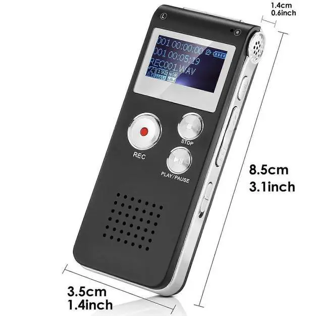 Alt view image 4 of 5 - Ecocleanpath 8GB 650HR Digital Voice Recorder & MP3 Player - Rechargeable, Portable, Black
