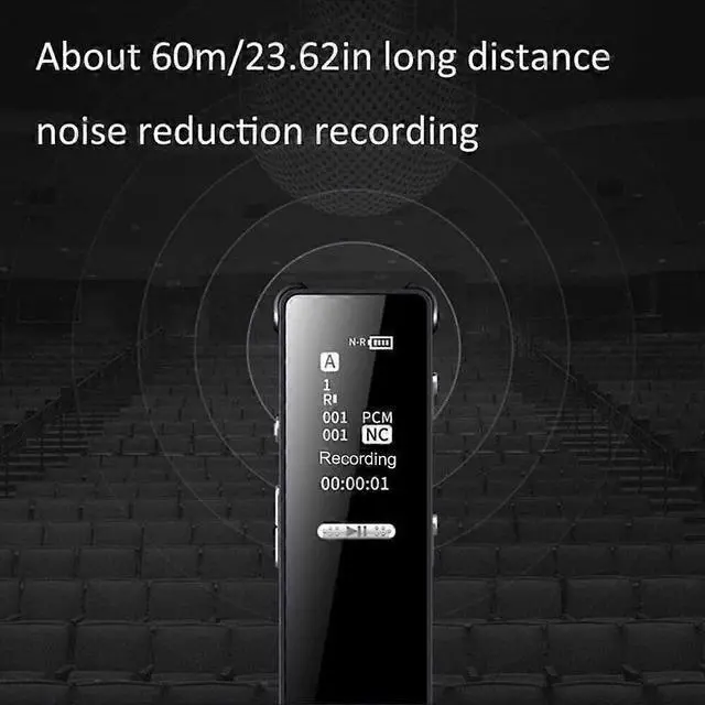 Alt view image 4 of 5 - Ecocleanpath Black Mini Voice Recorder with MP3 Player | 20H Recording, Voice Control, Noise Reduction