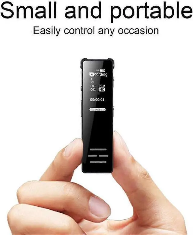 Alt view image 5 of 5 - Ecocleanpath Black Mini Voice Recorder with MP3 Player | 20H Recording, Voice Control, Noise Reduction