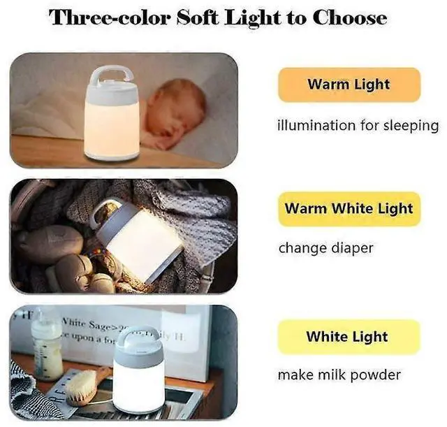 Alt view image 3 of 5 - Ecocleanpath USB Rechargeable LED Touch Night Light for Kids - Adjustable Brightness & Color, Portable Handle Design