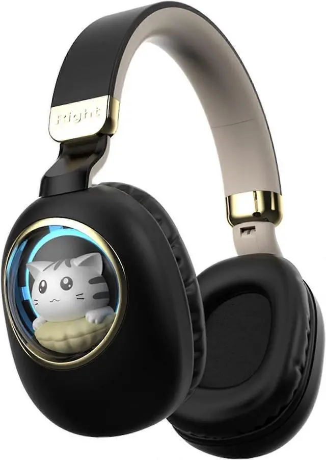 Main image of Ecocleanpath Kids Bluetooth Headphones Wireless Noise Cancelling with LED Lights & Microphone, Foldable for Travel (Black)