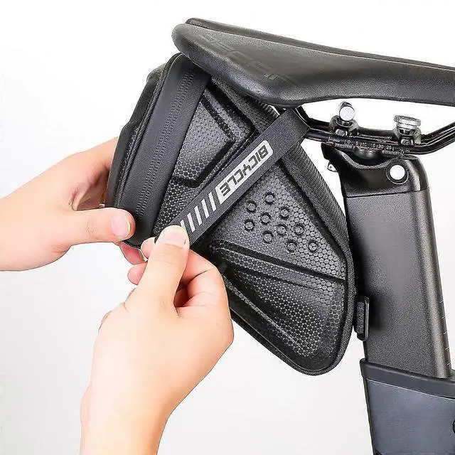 Alt view image 3 of 5 - Ecocleanpath Waterproof Bike Saddle Bag with Reflective Safety, Large Hard Shell Storage for Cycling Essentials