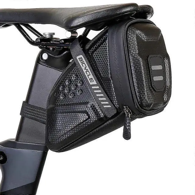 Alt view image 5 of 5 - Ecocleanpath Waterproof Bike Saddle Bag with Reflective Safety, Large Hard Shell Storage for Cycling Essentials