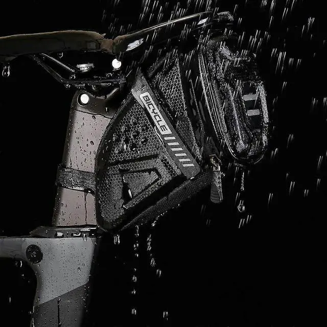 Alt view image 4 of 5 - Ecocleanpath Waterproof Bike Saddle Bag with Reflective Safety, Large Hard Shell Storage for Cycling Essentials