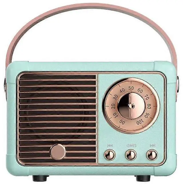 Main image of Ecocleanpath Retro Bluetooth Speaker Pale Blue | Vintage Radio Design, Portable, 6H Playtime, BT 5.0