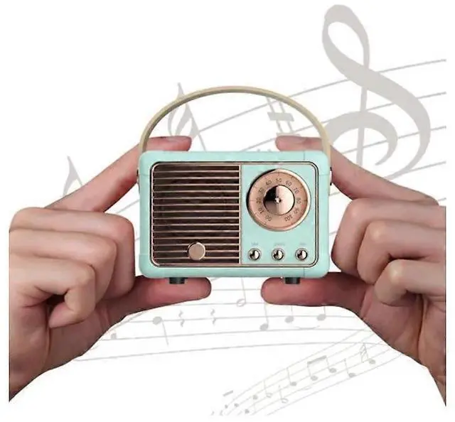 Alt view image 2 of 5 - Ecocleanpath Retro Bluetooth Speaker Pale Blue | Vintage Radio Design, Portable, 6H Playtime, BT 5.0