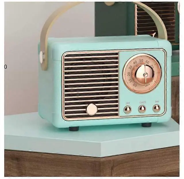 Alt view image 4 of 5 - Ecocleanpath Retro Bluetooth Speaker Pale Blue | Vintage Radio Design, Portable, 6H Playtime, BT 5.0