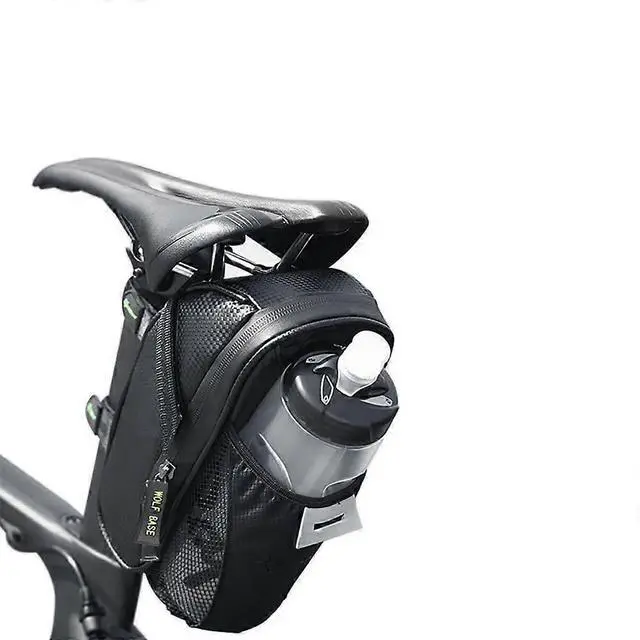 Main image of Ecocleanpath Waterproof Bike Saddle Bag with Bottle Pouch & Safety Light Mount, 8.3x3.4x4.0in