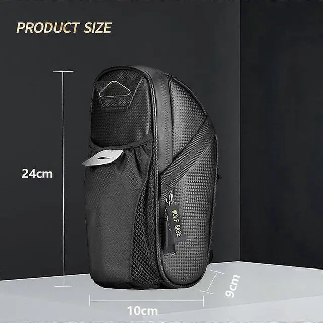Alt view image 3 of 5 - Ecocleanpath Waterproof Bike Saddle Bag with Bottle Pouch & Safety Light Mount, 8.3x3.4x4.0in