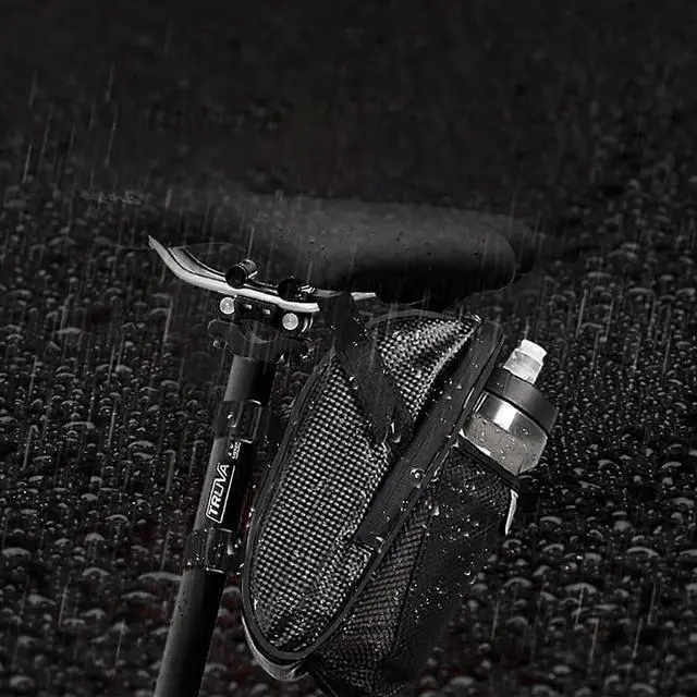Alt view image 4 of 5 - Ecocleanpath Waterproof Bike Saddle Bag with Bottle Pouch & Safety Light Mount, 8.3x3.4x4.0in