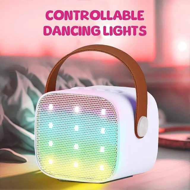 Alt view image 5 of 5 - Ecocleanpath Portable Karaoke Machine with 2 Wireless Mics, Bluetooth Speaker for Kids & Adults, LED Lights, Birthday Gift