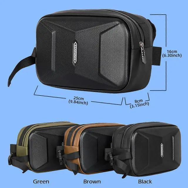 Alt view image 2 of 5 - Ecocleanpath Waterproof Handlebar Bike Bag, 3L Hardshell Cycling Pack with Shoulder Strap