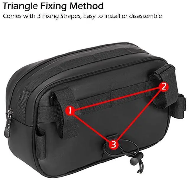 Alt view image 5 of 5 - Ecocleanpath Waterproof Handlebar Bike Bag, 3L Hardshell Cycling Pack with Shoulder Strap