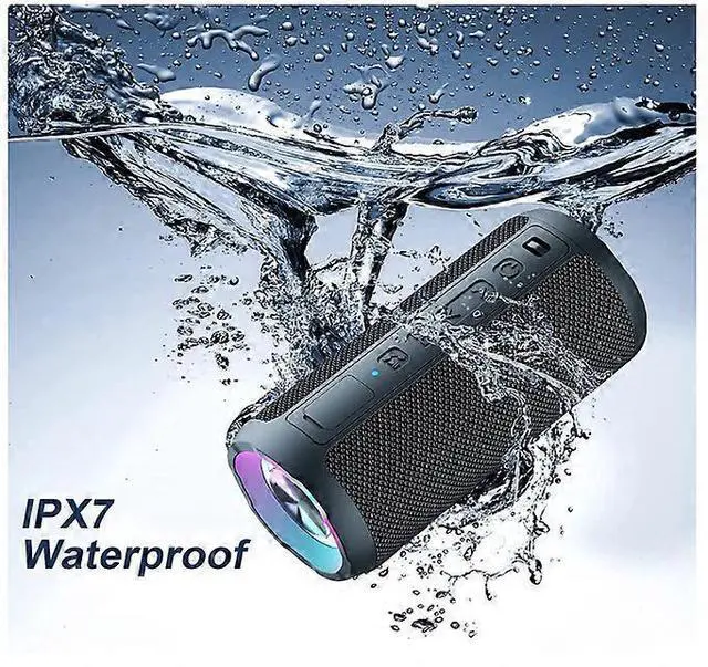 Alt view image 2 of 5 - Ecocleanpath Portable Bluetooth Speaker with LED Lights, 30W Loud Stereo & IPX7 Waterproof, 30H Playtime - Black