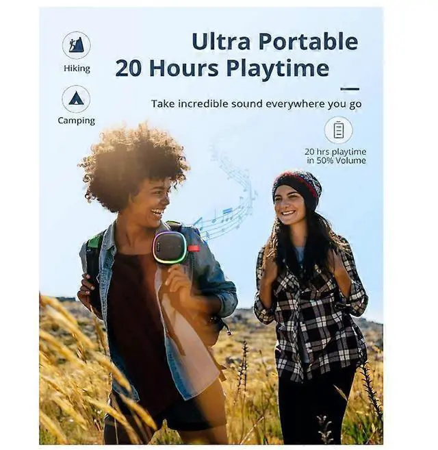 Alt view image 3 of 5 - Ecocleanpath 2023 F9 Bluetooth Speaker with RGB Lights, IPX7 Waterproof, HD Sound & 20H Playtime, Black