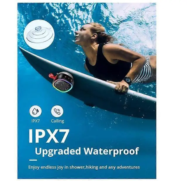 Alt view image 5 of 5 - Ecocleanpath 2023 F9 Bluetooth Speaker with RGB Lights, IPX7 Waterproof, HD Sound & 20H Playtime, Black