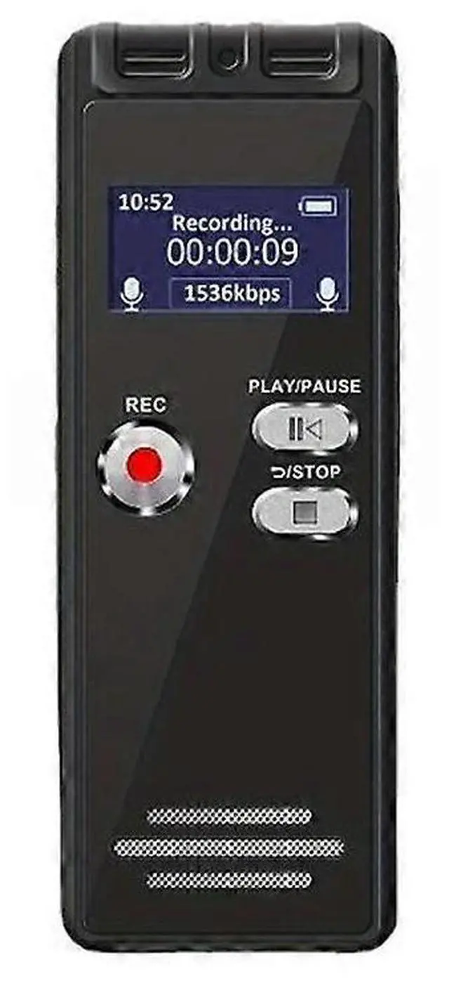 Main image of Ecocleanpath 64GB Voice Activated Recorder with Playback, Dual Mic & Noise Reduction - Black