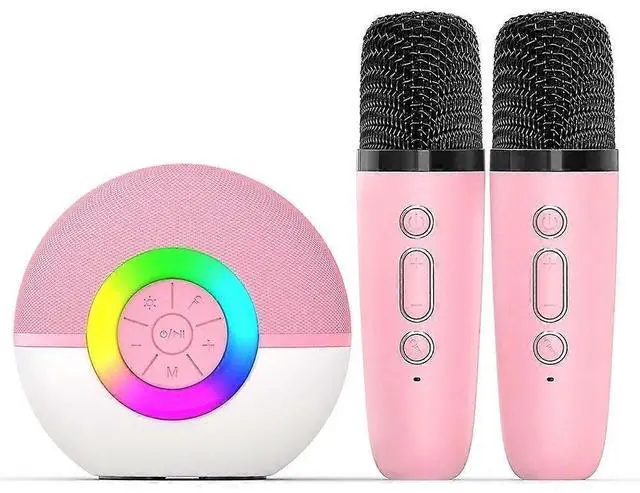 Main image of Ecocleanpath Kids Karaoke Machine with 2 Wireless Mics, Portable Bluetooth Speaker & LED Lights, Voice Changer Gift for Boys Girls 3-12