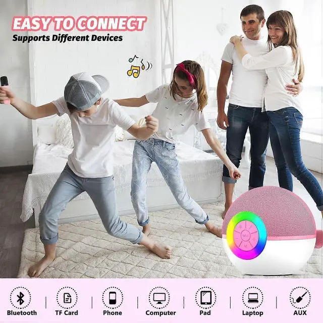 Alt view image 5 of 5 - Ecocleanpath Kids Karaoke Machine with 2 Wireless Mics, Portable Bluetooth Speaker & LED Lights, Voice Changer Gift for Boys Girls 3-12
