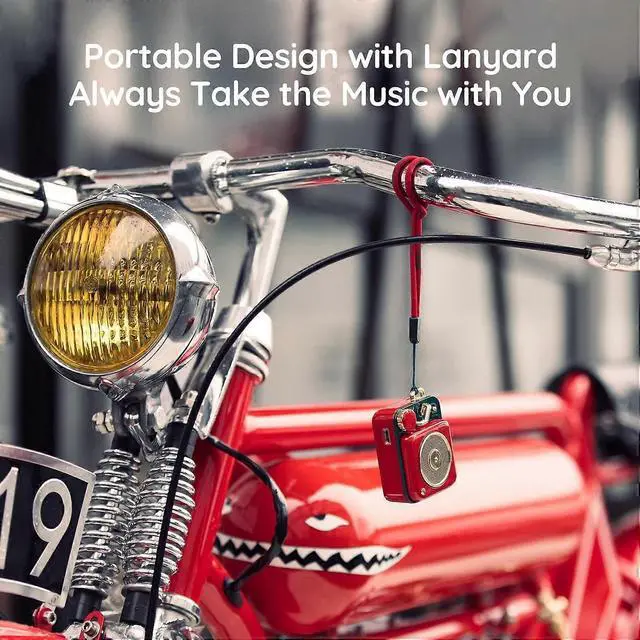 Alt view image 2 of 5 - Ecocleanpath Mini Retro Bluetooth Speaker - Portable Metal Wireless Speaker with HiFi Sound, Lanyard & 7H Playback