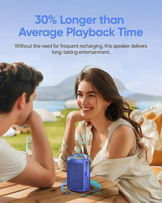 Alt view image 5 of 5 - Ecocleanpath Portable Bluetooth Speaker with Lights, 15H Playtime, IPX5 Waterproof, TWS Pairing, 30W Stereo Sound