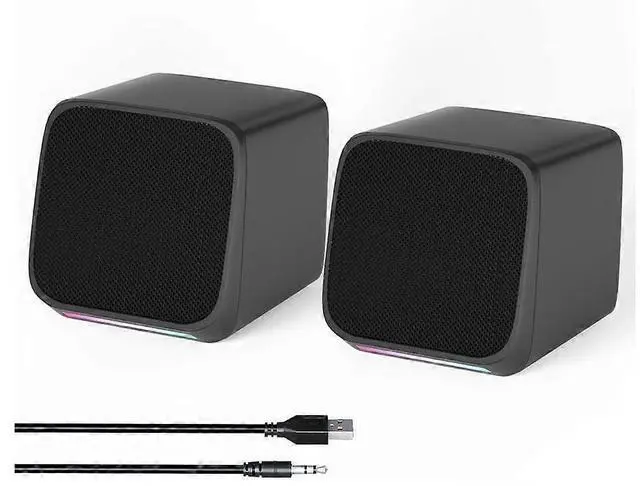 Main image of Ecocleanpath USB Powered Computer Speakers with 3.5mm Aux, Compact Hi-Fi Sound for PC, Laptop & Phone (Black)