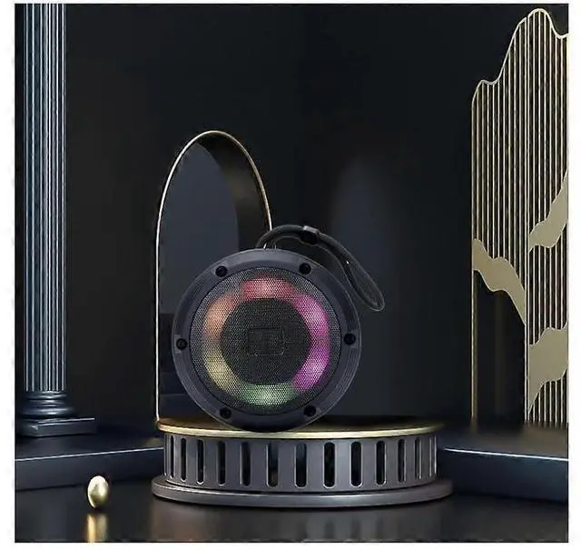 Alt view image 4 of 5 - Ecocleanpath Colorful Light Bluetooth Speaker, Waterproof Outdoor Wireless with 4H Playtime & HiFi Sound (Black)