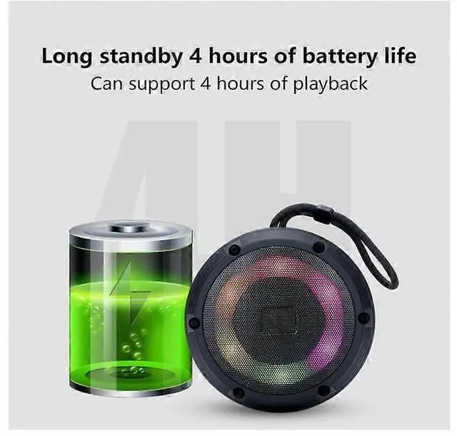 Alt view image 3 of 5 - Ecocleanpath Colorful Light Bluetooth Speaker, Waterproof Outdoor Wireless with 4H Playtime & HiFi Sound (Black)