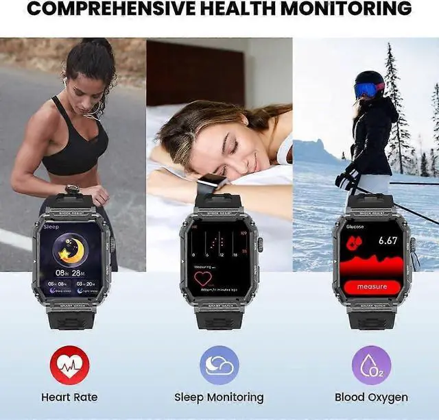 Alt view image 3 of 5 - Ecocleanpath Women's Smart Watch with Heart Rate Monitor, 2.01" HD Screen, Bluetooth Calling & IP67 Waterproof