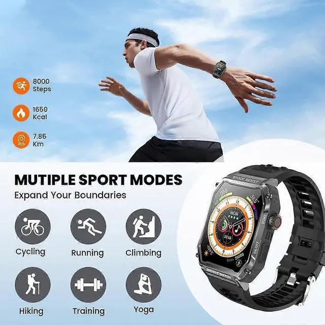 Alt view image 4 of 5 - Ecocleanpath Women's Smart Watch with Heart Rate Monitor, 2.01" HD Screen, Bluetooth Calling & IP67 Waterproof