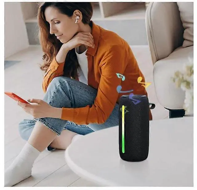 Alt view image 5 of 5 - Ecocleanpath 25W Outdoor Bluetooth Speaker with RGB Lights & 6-Hour Playtime, Wireless Portable Subwoofer (Black)