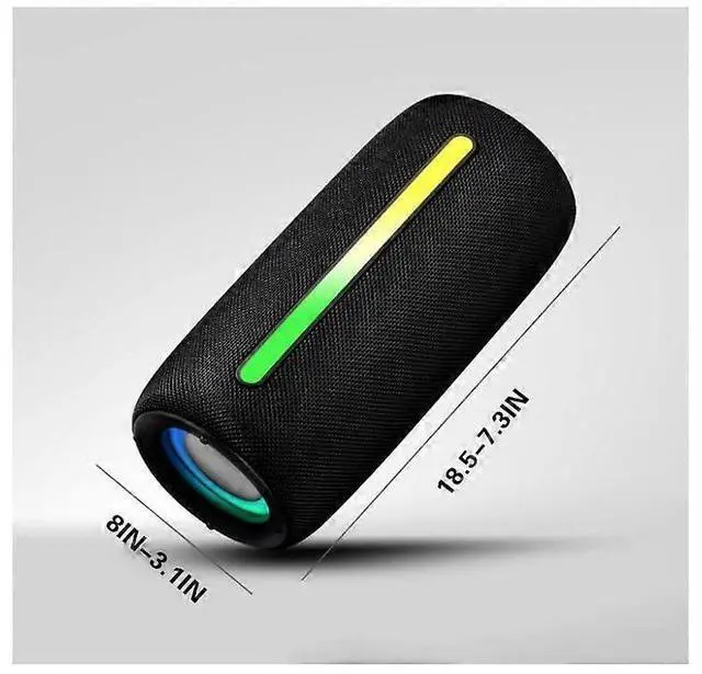 Alt view image 3 of 5 - Ecocleanpath 25W Outdoor Bluetooth Speaker with RGB Lights & 6-Hour Playtime, Wireless Portable Subwoofer (Black)