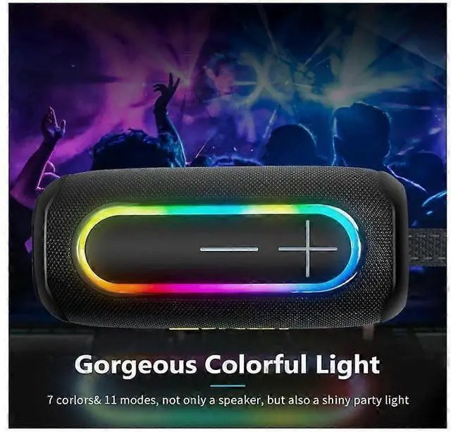 Alt view image 2 of 5 - Ecocleanpath 40W Loud Bluetooth Speaker with RGB Lights, IPX7 Waterproof, Built-in Mic, Deep Bass Portable Wireless (Black)