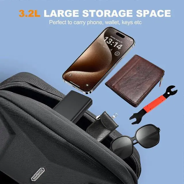 Alt view image 2 of 4 - Ecocleanpath 3.2L Waterproof Bike Handlebar Bag, Hard Shell EVA with Front Pouch for Mountain/Road Bikes