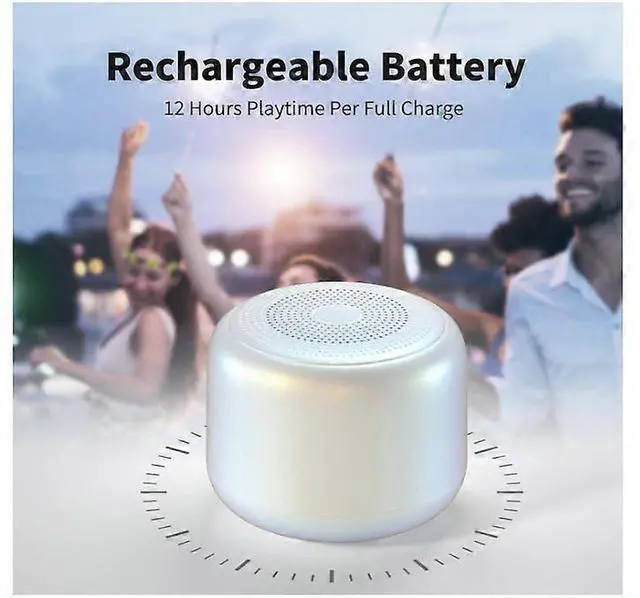 Alt view image 5 of 5 - Ecocleanpath Waterproof Bluetooth Speaker, 15H Playtime, 5W Stereo Sound, Built-in Mic, Portable with Strap (White)