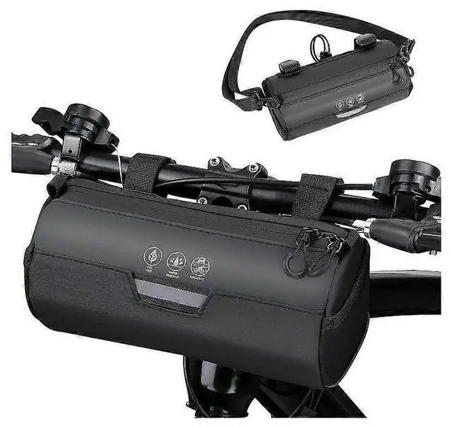 Main image of Ecocleanpath 2L Waterproof Reflective Bike Front Bag - Handlebar Storage for Road & Mountain Cycling (Black)