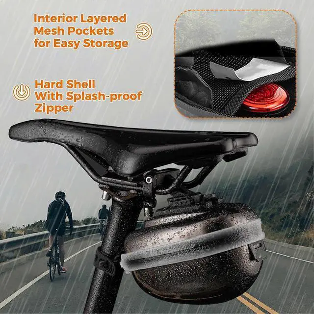 Alt view image 4 of 5 - Ecocleanpath Small 0.4L Bike Saddle Bag - Waterproof, Quick-Release, Taillight Compatible Cycling Pouch