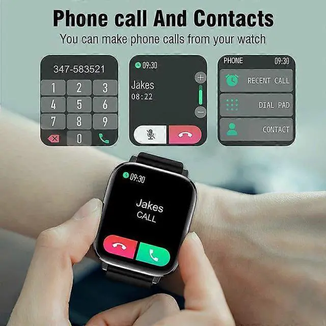 Alt view image 3 of 5 - Ecocleanpath Smart Watch 1.7" Touch Screen, IP67 Waterproof, Heart Rate & Blood Oxygen Monitor for Android iOS