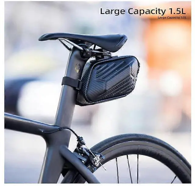 Alt view image 3 of 5 - Ecocleanpath Waterproof 1.5L Bike Saddle Bag with Reflective Strip, Side Zipper & Double Fixation