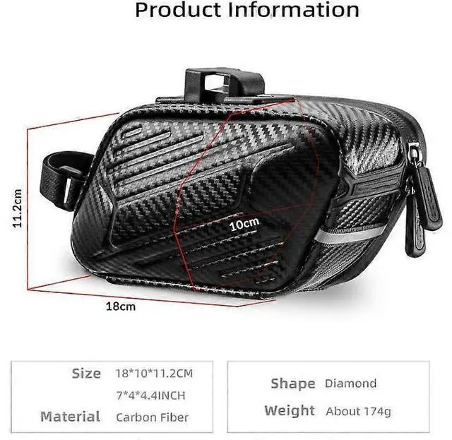 Alt view image 2 of 5 - Ecocleanpath Waterproof 1.5L Bike Saddle Bag with Reflective Strip, Side Zipper & Double Fixation
