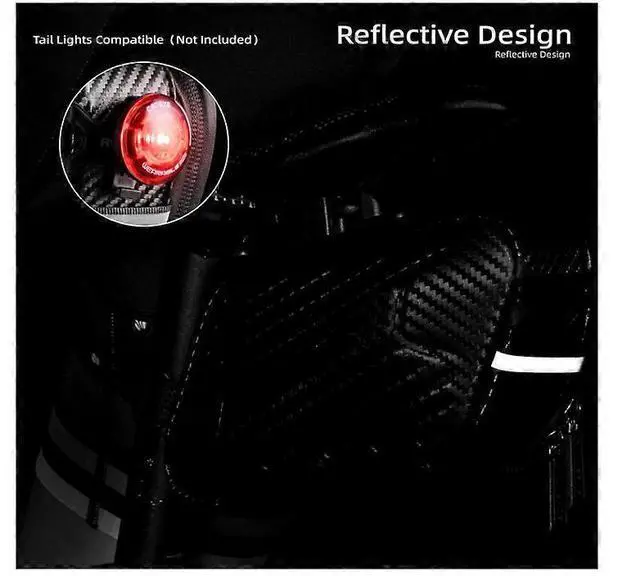 Alt view image 4 of 5 - Ecocleanpath Waterproof 1.5L Bike Saddle Bag with Reflective Strip, Side Zipper & Double Fixation