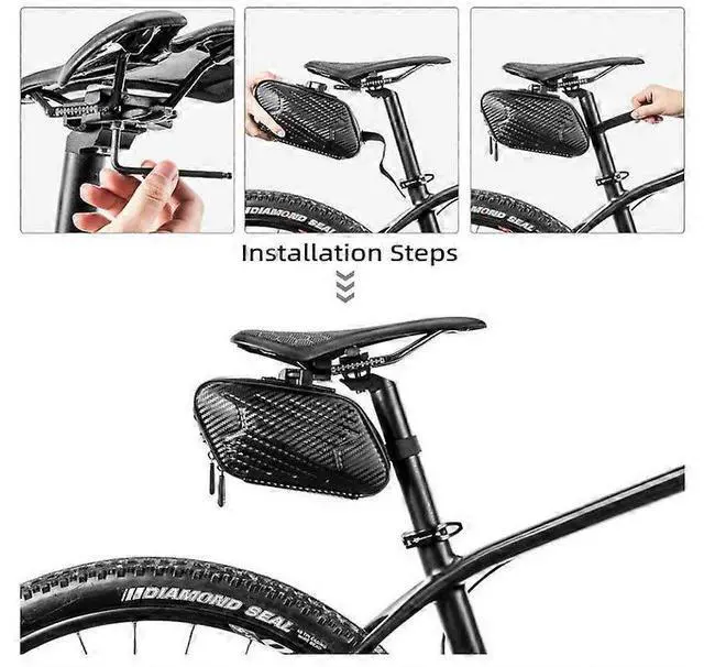 Alt view image 5 of 5 - Ecocleanpath Waterproof 1.5L Bike Saddle Bag with Reflective Strip, Side Zipper & Double Fixation