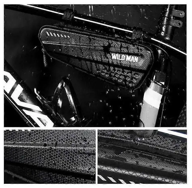 Alt view image 3 of 5 - Ecocleanpath Waterproof Bike Top Tube Bag, Large Capacity MTB/Road Bicycle Frame Pouch with Phone Protection (Black)