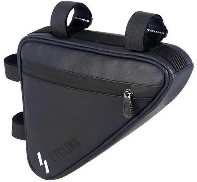 Alt view image 2 of 5 - Ecocleanpath Mountain Bike Frame Bag with Phone Case - Reflective, Waterproof Storage for MTB Accessories (Black)