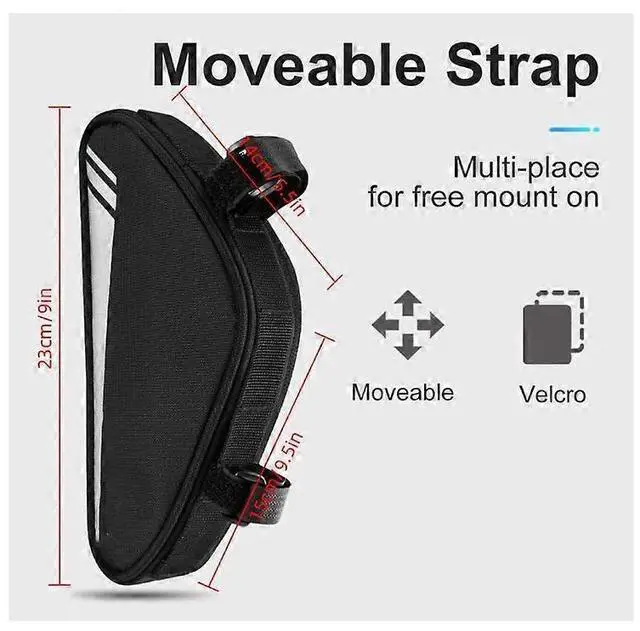 Alt view image 5 of 5 - Ecocleanpath 0.7L Triangle Bike Frame Bag - Aero Tool Pouch for Road & Mountain Bicycles (Black)