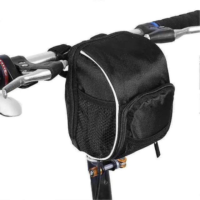 Main image of Ecocleanpath Waterproof Bike Handlebar Bag with Reflective Stripes - Quick Release Frame Pouch for Road & MTB (Black)