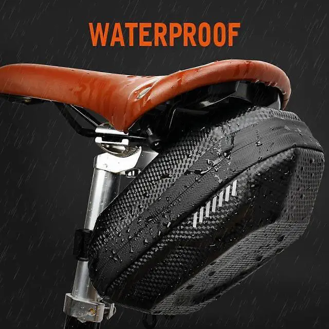 Alt view image 2 of 5 - Ecocleanpath Waterproof Bike Saddle Bag, 2L Black Cycling Seat Pack with Reflective Trim for Mountain Road Bikes