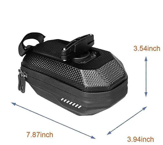 Alt view image 5 of 5 - Ecocleanpath Waterproof Bike Saddle Bag, 2L Black Cycling Seat Pack with Reflective Trim for Mountain Road Bikes