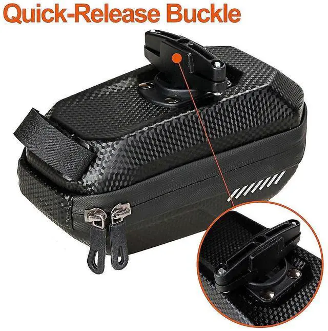 Alt view image 4 of 5 - Ecocleanpath Waterproof Bike Saddle Bag, 2L Black Cycling Seat Pack with Reflective Trim for Mountain Road Bikes